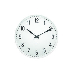 Station veggklokke, hvit/svart, Arne Jacobsen Clocks