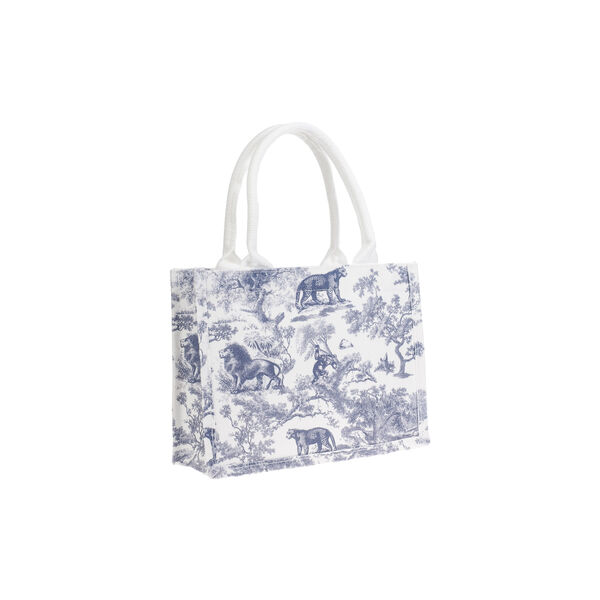 Canvas Tote Small, country blue savannah pattern, DARK department