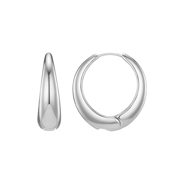 Tapered Hoop Earrings, silver, Orelia
