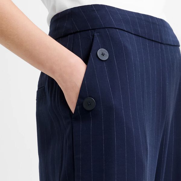 Alia Pinstripe Trousers, new navy/linen white, French Connection