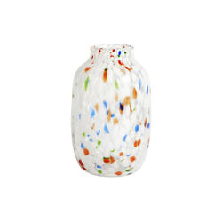 Splash Round vase, white dot
