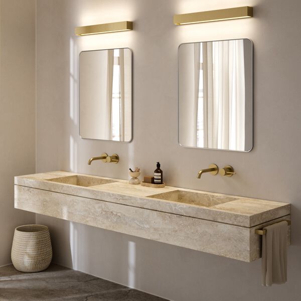 LINEA W3 vegglampe, brass, LIGHT-POINT