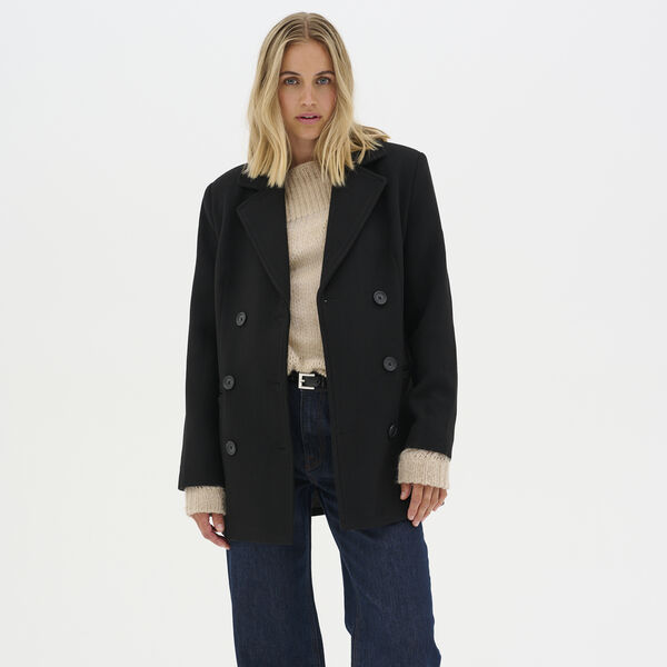 FrannieMW kort frakk, black, My Essential Wardrobe