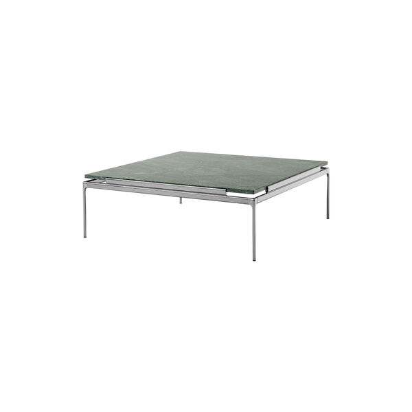 Sett LN13 Coffee Table, verde guatemala marble/dark chrome, &Tradition