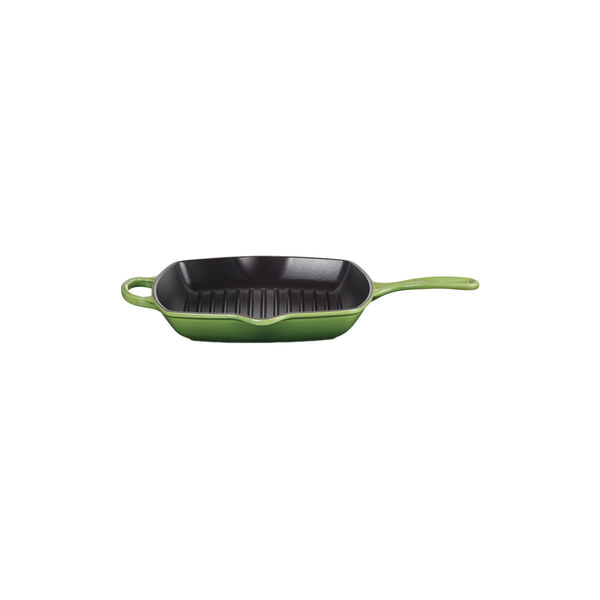 Signature st&oslash;pejern kvadratisk grillpanne 26 cm, bamboo green, Le Creuset