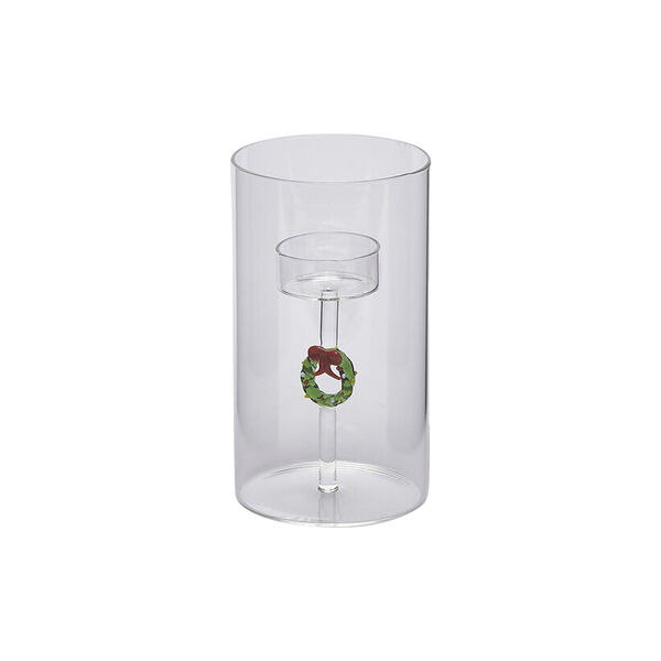 Telysholder krans, grønn/rød, Enzo de Gasperi