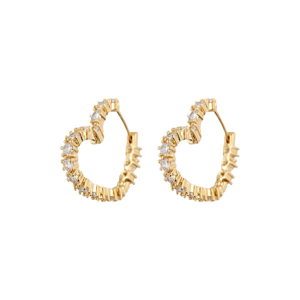 Diamond Heart Bijoux hoops, gull Diamond Heart Bijoux hoops, gull, Luv Aj