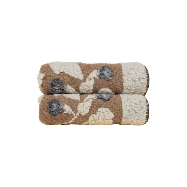 Melodia Grigio Boiled Wool pledd, beige/grey, Frati Home