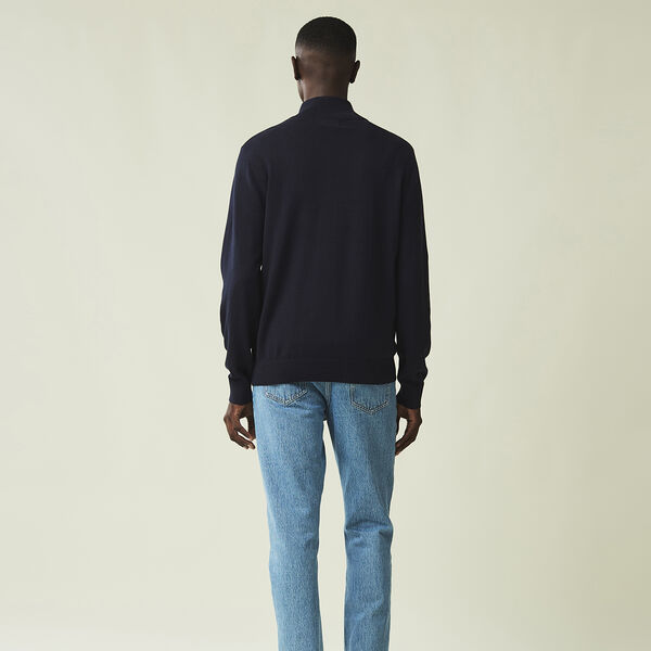 Clay Cotton Half-Zip genser, mørkeblå, Lexington