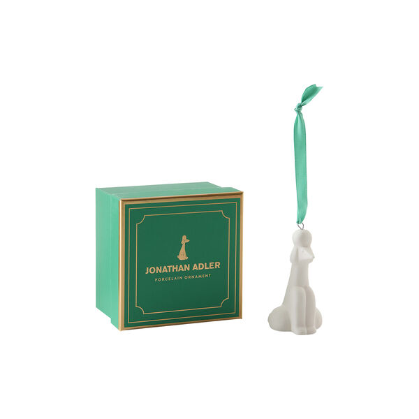 Poodle Ornament, hvit, Jonathan Adler