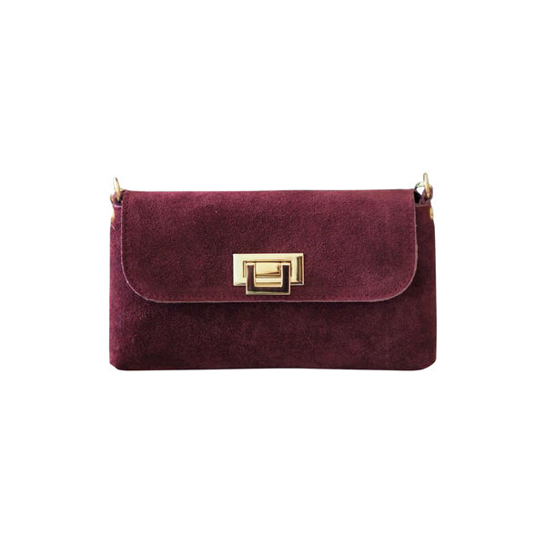 Clutch semsket skinn, bordeaux, 7 DAYS