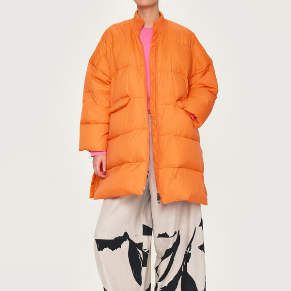 Feather down kåpe med glidelås, sporty orange, BITTE KAI RAND