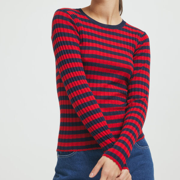 ArlieRS strikk bluse, multi red, R&eacute;sum&eacute;