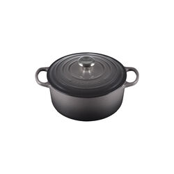 Signature st&oslash;pejern rund gryte &Oslash; 24 cm, flint, Le Creuset