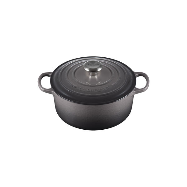 Signature st&oslash;pejern rund gryte &Oslash; 24 cm, flint, Le Creuset