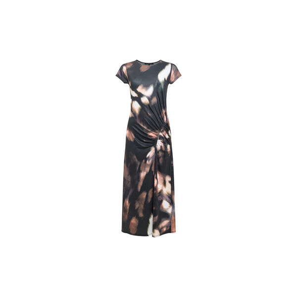 JOSEPHINE MAXINE JERSEY RUCHED MIDI DRESS, brown multi, French Connection
