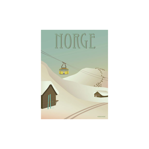 Norge Snøen plakat, 40x30 cm, ViSSEVASSE
