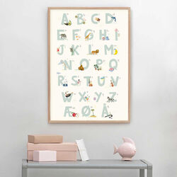 Alfabet Blå Dansk Plakat, ViSSEVASSE