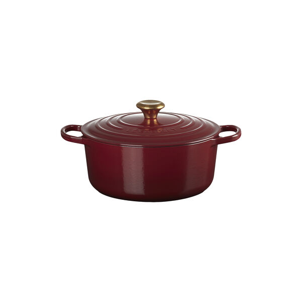 Signature st&oslash;pejern rund gryte &Oslash; 26 cm, garnet, Le Creuset