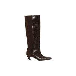 GZbobbie croco boots, dark brown croco, Gestuz