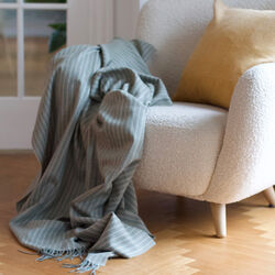 Stripes pledd, green, ELVANG