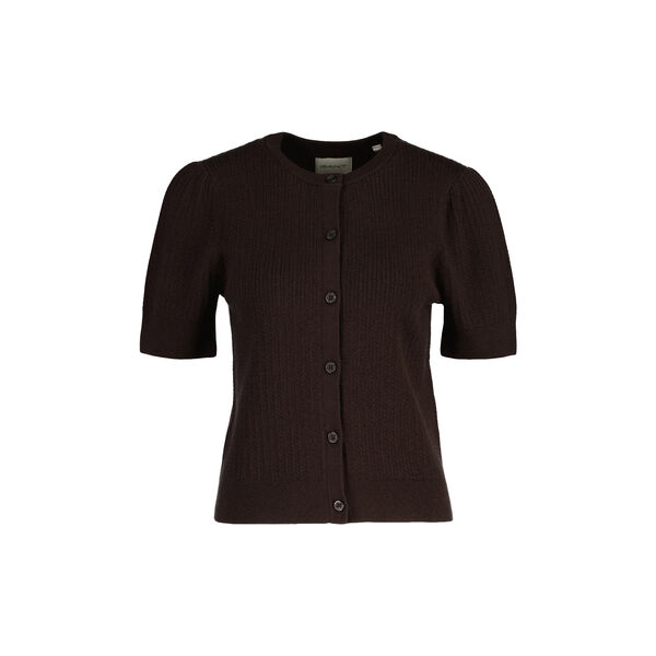 Mini Cable C-Neck Cardigan Ss, deep brown, Gant