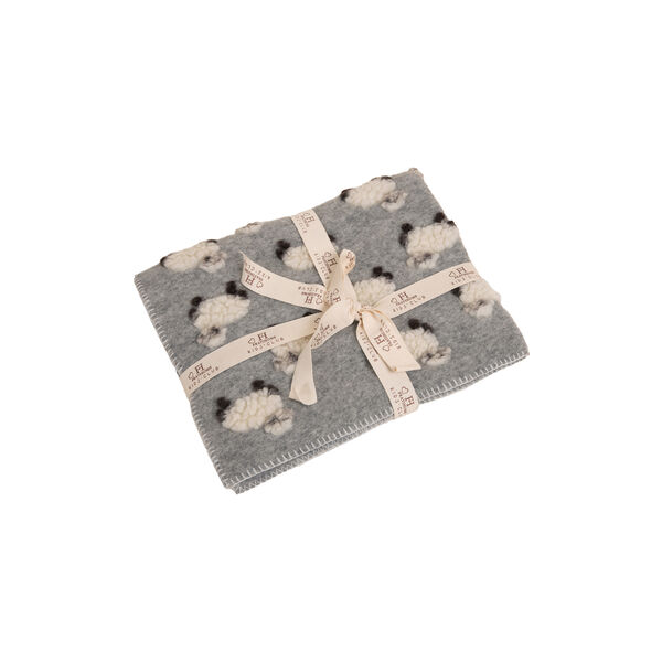 PECORELLA GRIGIA Boiled wool GRIGIO pledd 75x100cm, Frati Home