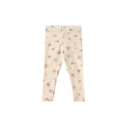 Wool Leggings Agi, 3130 eggshell flowers, Wheat