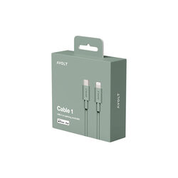 Cabel 1 USB-C to lightning, oak green, Avolt