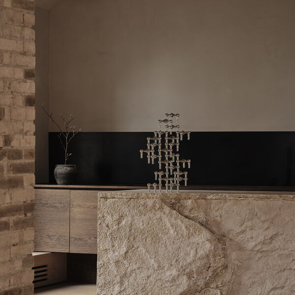 STOFF Nagel lysestake, krom, STOFF Nagel