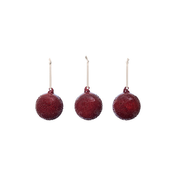 Flurry Glass Baubles S | Set Of 3 | Picante Red | Julepynt, Ferm Living