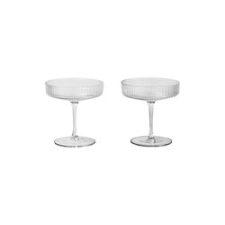 Ripple champagneglass 2 stk., klar