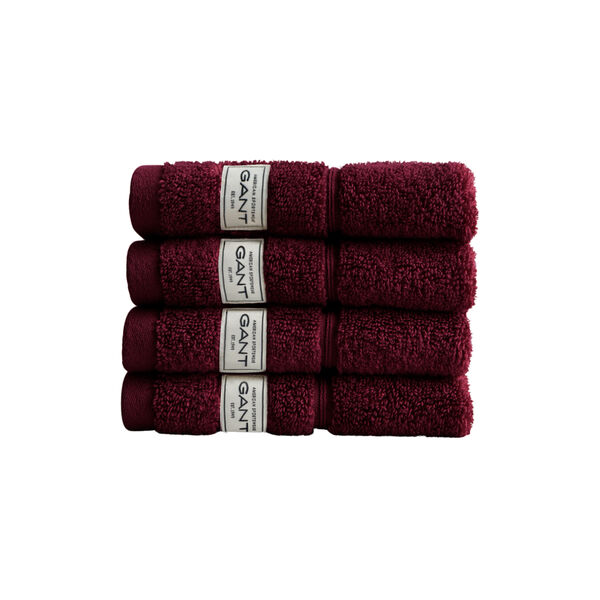 Premium h&aring;ndkle 4-pk 30x30 cm, darkened wine, Gant