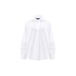 RHODES EMBROIDERED lS SKJORTE, linen white, French Connection