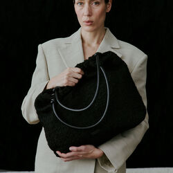 Day Woolen Pop Scrunch Tote, black, DAY ET