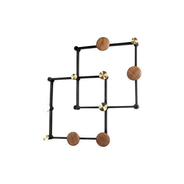 X•TEND knaggrekke, sort/valnøtt X•TEND knaggrekke, sort/valnøtt, LoCa