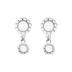 Bloom øredobber 2-blomster stor, hvit, Th. Marthinsen