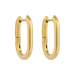 Mini Oval Hoops, gold, WHO IS SHE