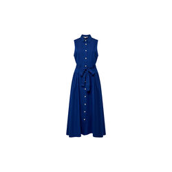ZAVES CHAMBRAY BELT MIDI DRESS, dark wash, French Connection