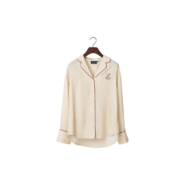 Printed Lyocell pyjamasett, lys beige/offwhite Printed Lyocell pyjamasett, lys beige/offwhite, Lexington