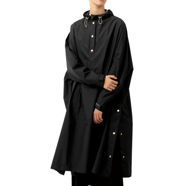 Poncho m. ermer, black, Ilse Jacobsen Hornb&aelig;k