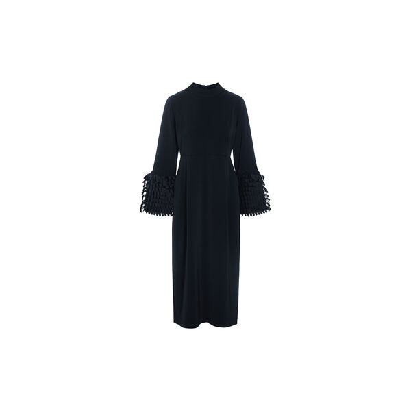 Sakura stretch dress with flounces, black, BITTE KAI RAND