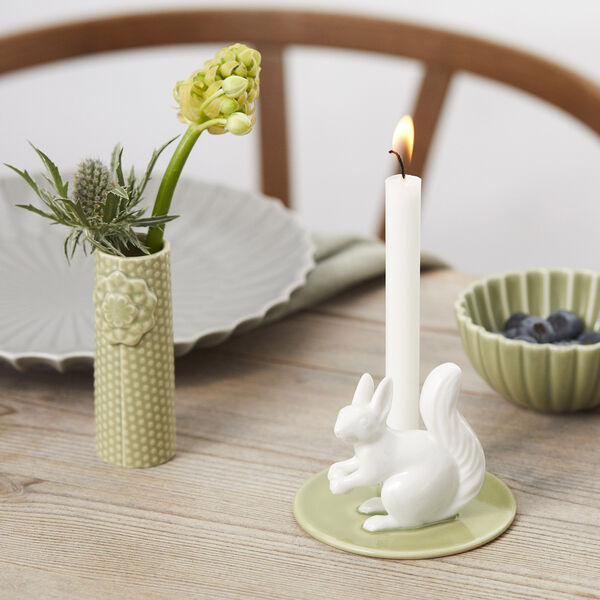 Sweet Stories Squirrel Candlestick, wasabi, Dottir Nordic Design
