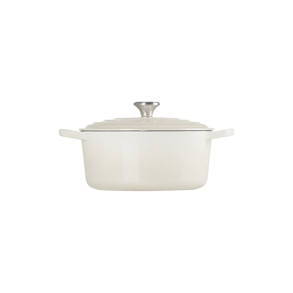Signature st&oslash;pejern rund gryte &Oslash; 26 cm, meringue, Le Creuset