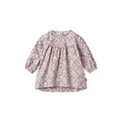 Dress L/S Fenja, 9559 lilac checked flowers, Wheat