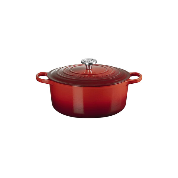 Signature st&oslash;pejern rund gryte | 28 cm | Cerise, Le Creuset