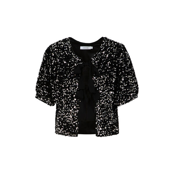 Sequins jacket with ribbons, black/silver Sequins jacket with ribbons, black/silver, Coster Copenhagen