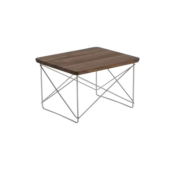Occasional Table LTR, walnut/dark/base stainless steel, Vitra 