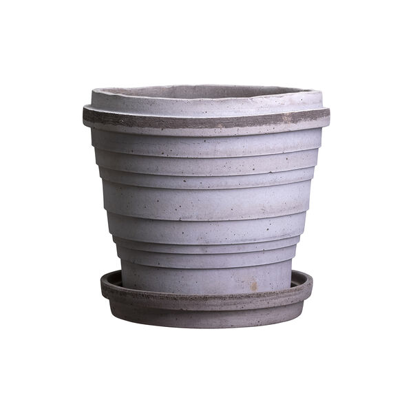 Planet RAW &Oslash; 12 cm krukke med underfat, grey, Bergs Potter