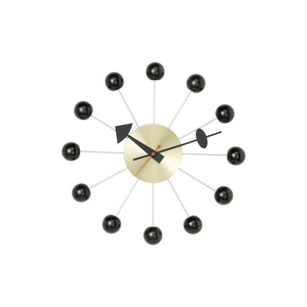 Ball Clock, sort/messing, Vitra 